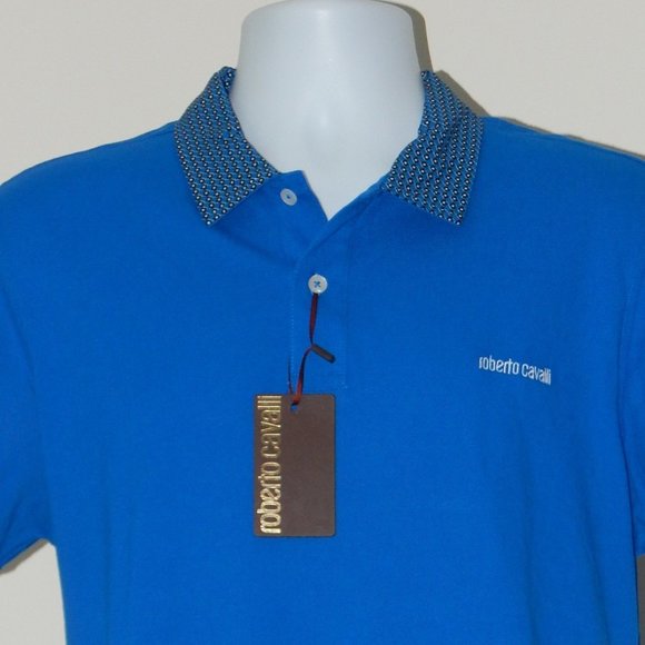 ROBERTO CAVALLI EMBROIDERED LOGO PIQUE POLO SHIRT - Picture 2 of 7
